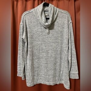 Chico’s Zenergy Grey Soft Cowlneck Pullover Sweater Womens M (Chicos size 1)